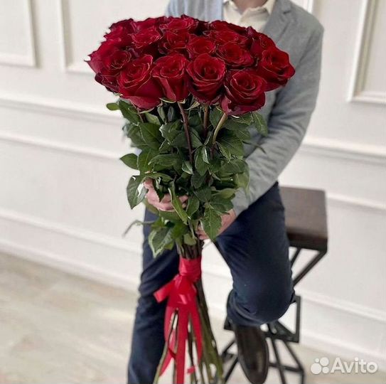 Розы высокие Доставка цветов