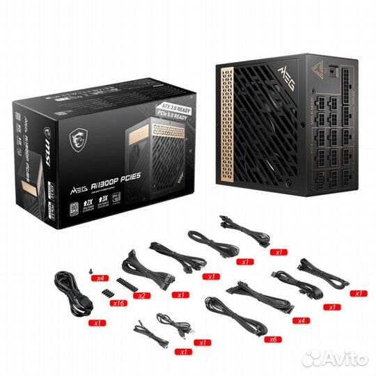 Блок питания MSI 1300W MEG Ai1300P 16 Pin (PCIe 5