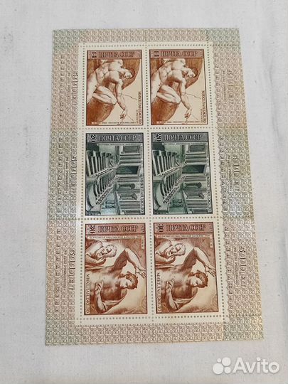 Марки 500 лет со дня рождения Микеланджело