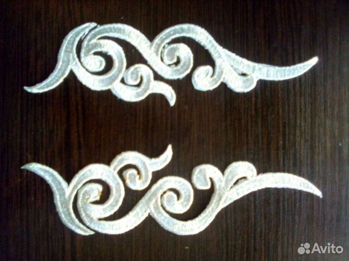 Вышитые патчи под серебро.вт.ч зеркальные