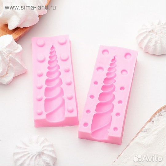 Силиконовый молд «Рог единорога», 108 см, цвет мик