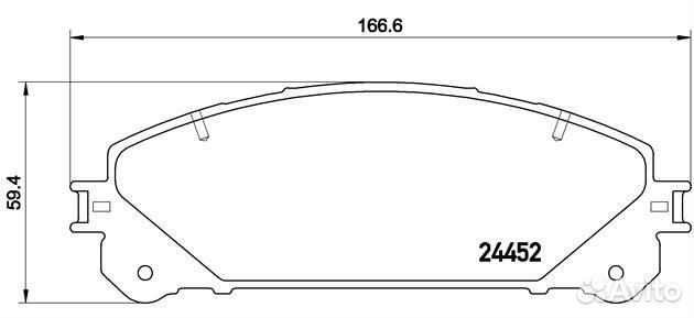 Колодки тормозные передние 167мм*59мм RAV4 diesel