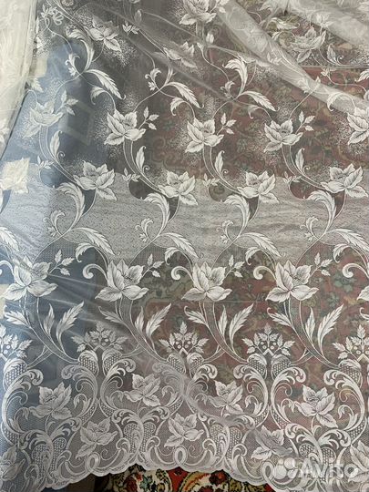 Штора прозрачная белая