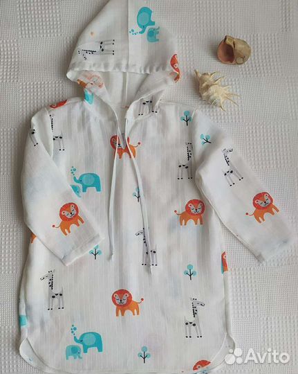 Туника пляжная из муслина (детские, муж. Жён.)