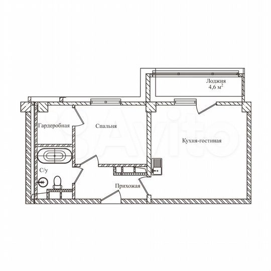 1-к. апартаменты, 50 м², 11/14 эт.