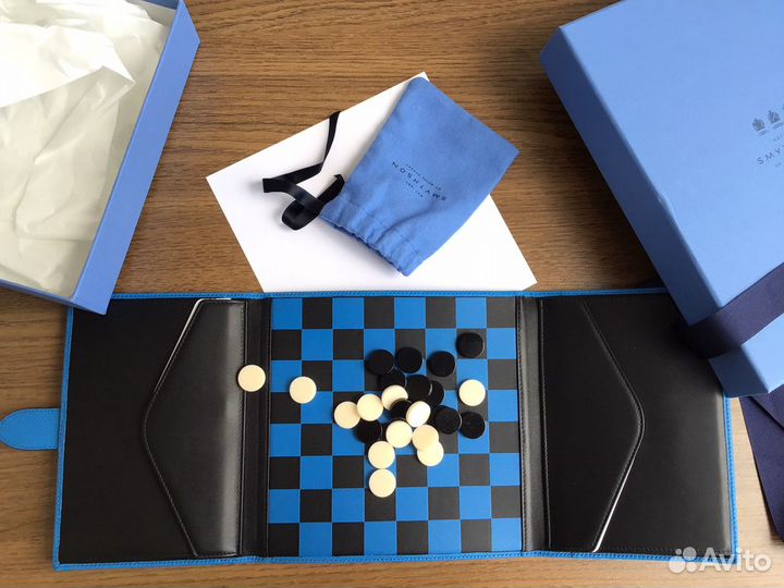 Игра шашки в кожаном футляре от Smythson