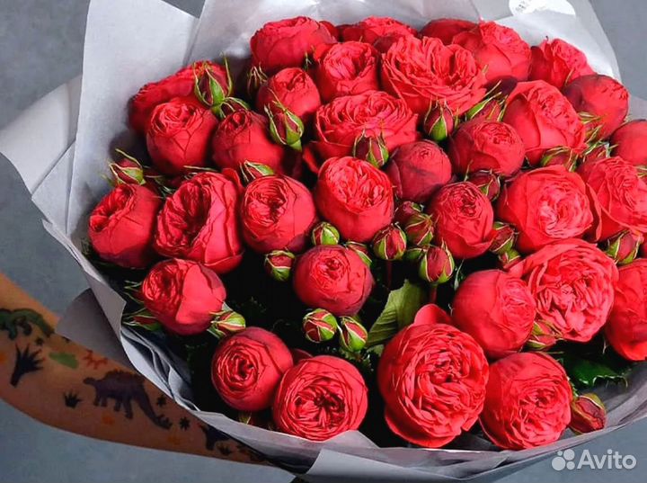 Пионовидные розы с гарнтией