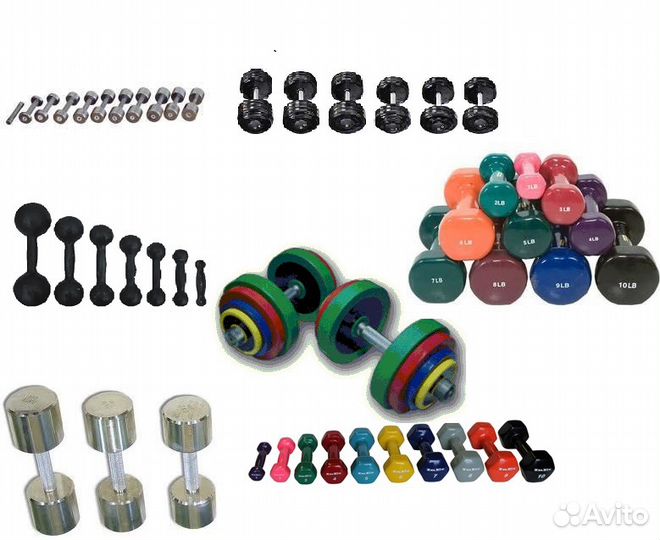 Грифы, диски, штанги, гантели