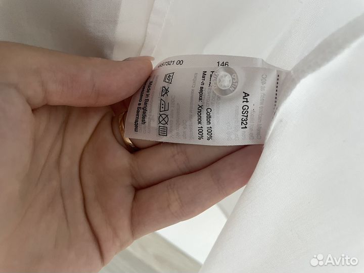 Рубашка школьная для девочки с коротким рукавом