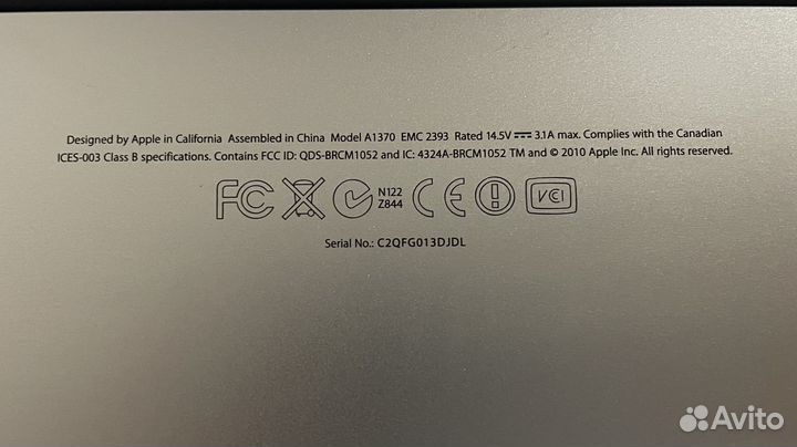 Apple MacBook Air 11 mid 2011 intel i5