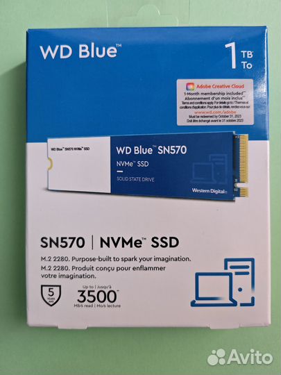 WD Blue SN570 SSD nvme 1Tb новый