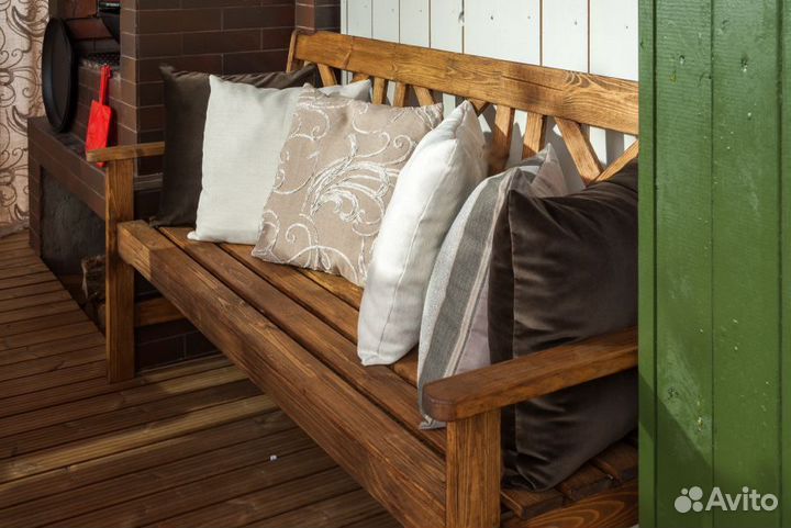 Скамья 3-местная из дерева