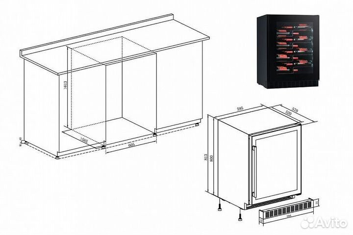 Винный шкаф temptech presprox60SRB