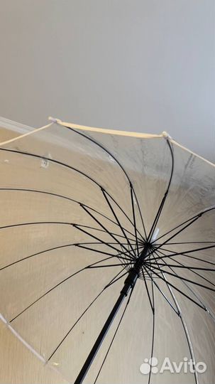 Зонтик трость прозрачный длинный полуавтомат