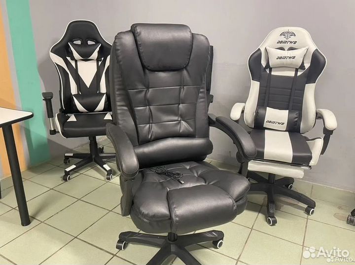 Компьютерное игровое кресло геймерское с массажем