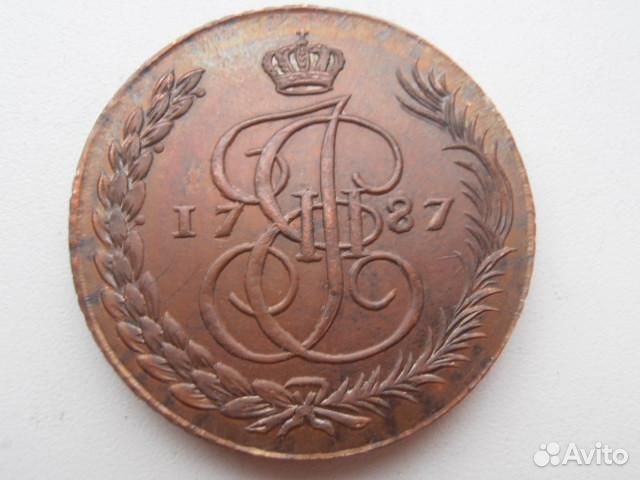 5 копеек 1787 ем (Швед) копия из Натуральной Меди