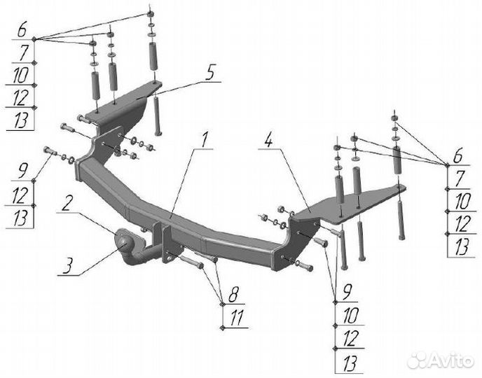 SY 005 Фаркоп avtos ssang yong Kyron