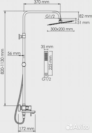 Душевая система Wasserkraft A177.069.103.010.CH