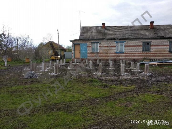 Фундамент на жб сваях / Свайный фундамент