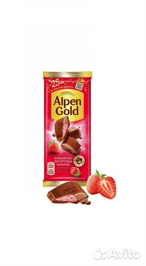 Шоколад Alpen Gold клубника с йогуртом 85 г