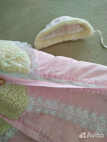 Зимний конверт на выписку или в коляску