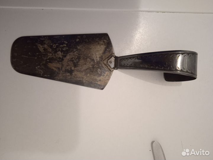 Дореволюционная вилка. Лопатка. Нож серебро