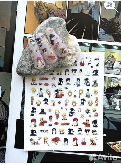 Наклейки для ногтей Наруто Hello Kitty Аниме