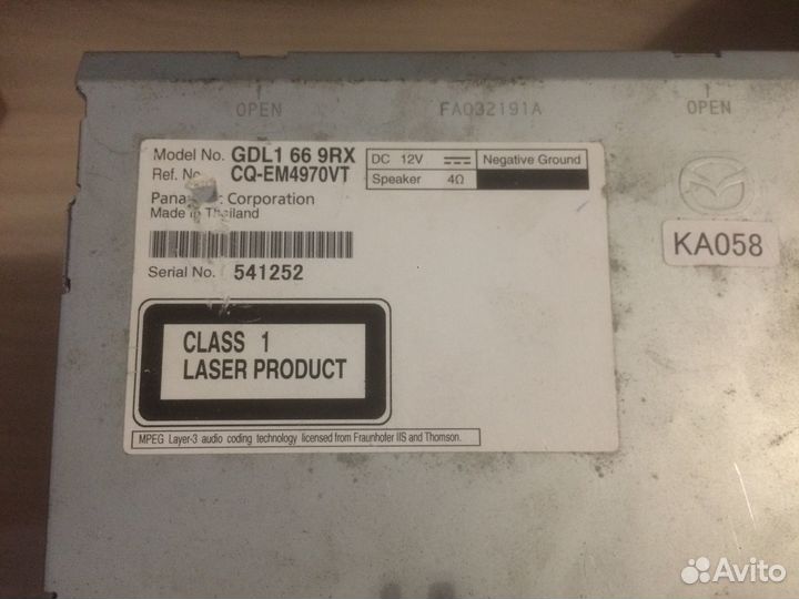 Штатная магнитола mazda