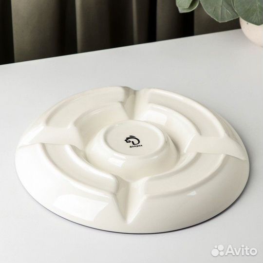 Менажница 5 ячеек Доляна «Емеля», d26 см, цвет бел