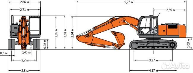 Услуги гусеничного экскаватора 20 тонн