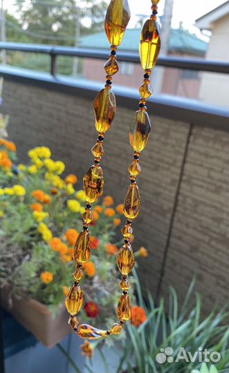 Винтажные бусы, чокер.Арт стекло