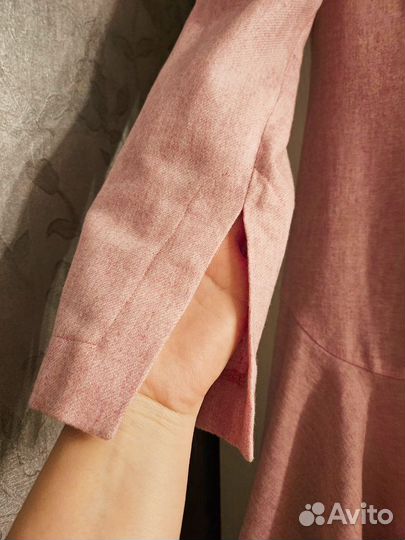 Дизайнерское ассиметричное платье из шерсти 46р