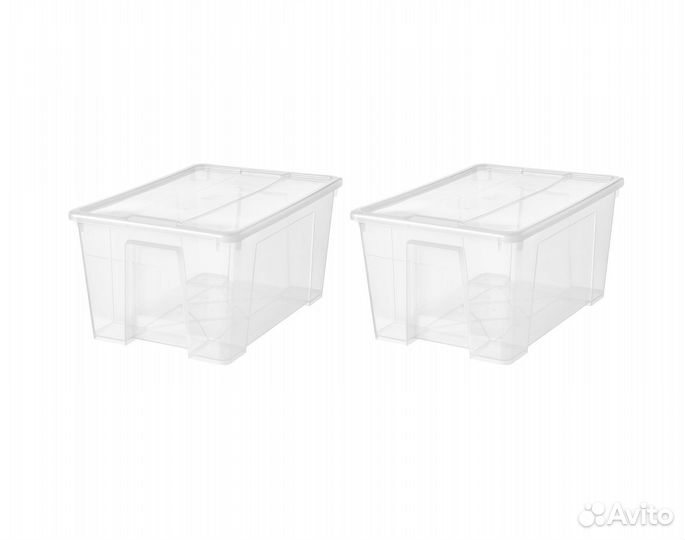 Контейнеры с крышкой икеа самла (новые), 45л 2шт