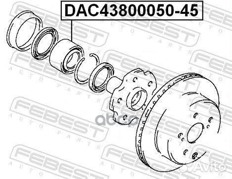 Подшипник ступ.toyota/lexus DAC43800050-45 Febest