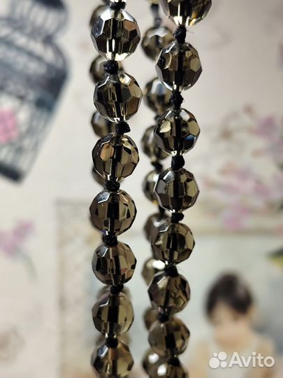 Бусы 60см из раухтопаза/ колье/ нить