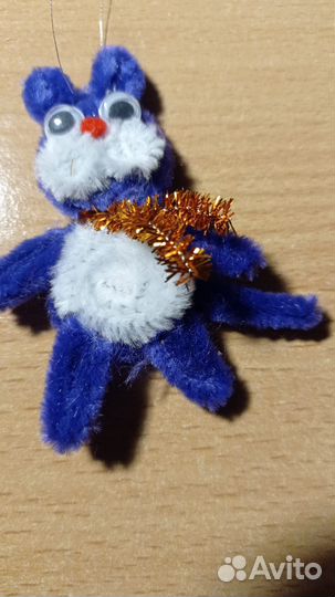 Новогодняя игрушка на елку, поделка из синельной п