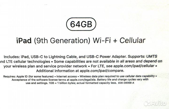 iPad (9th Generation) 64Gb Wi-Fi+Celluar