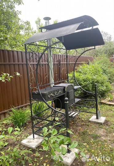 Мангал с печью под казан