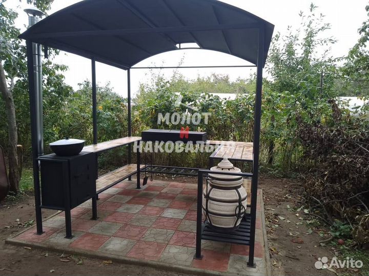 Мангал с крышей