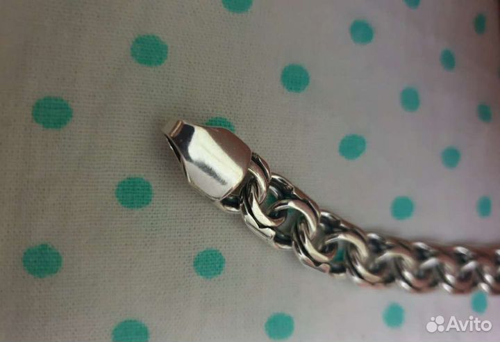 Мужская серебряная цепь бисмарк