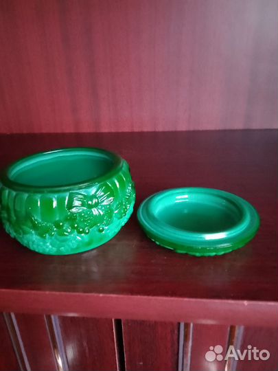 Шкатулка малахитовая, кошечка для ювелирки