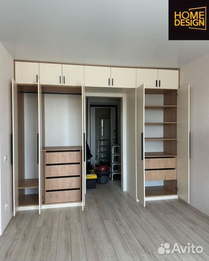 Шкаф распашной с фрезерованными фасадами