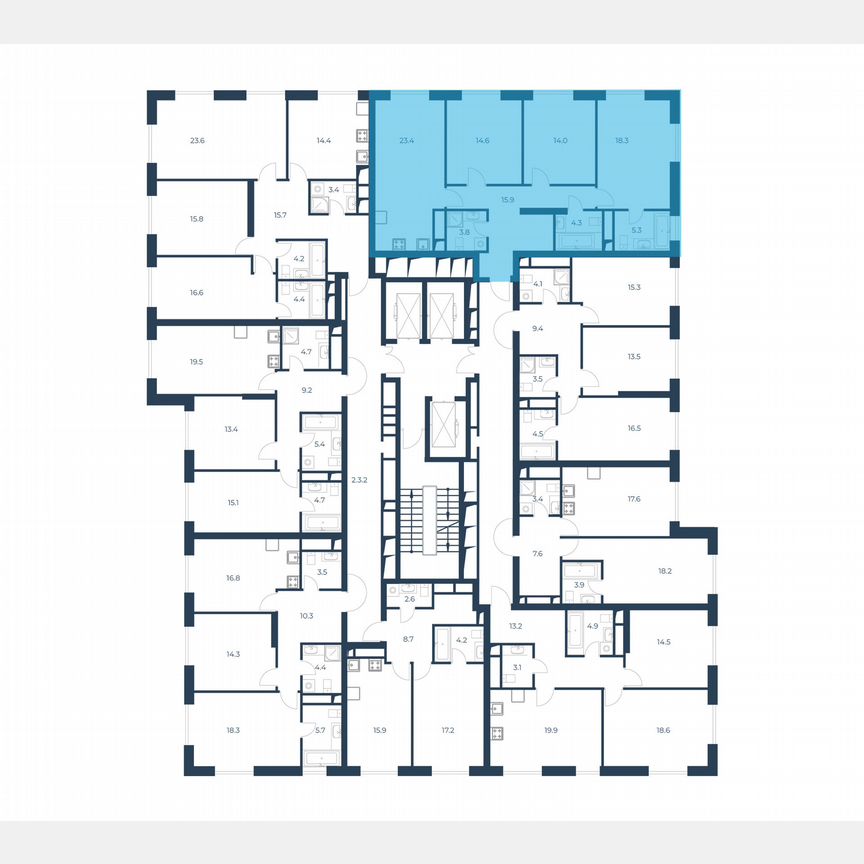 3-к. квартира, 99,6 м², 3/21 эт.
