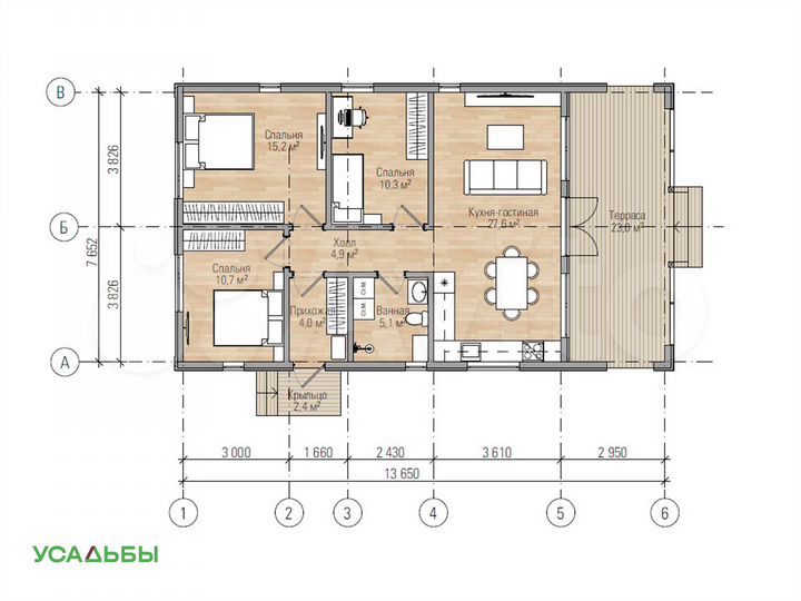 Дом 103,2 м² на участке 6,7 сот.