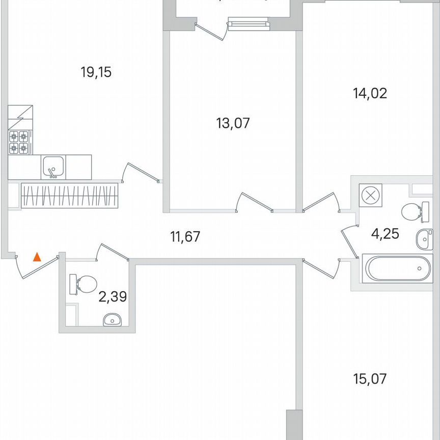 3-к. квартира, 81,4 м², 1/4 эт.