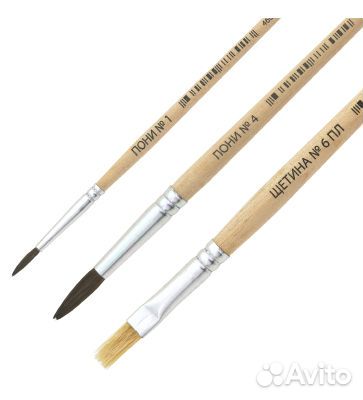 Набор из 21 кистей - щетина плоская, пони