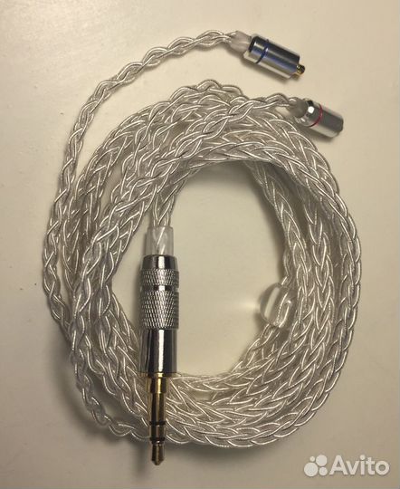 Провод для наушников mmcx Shure посеребрянка 3.5