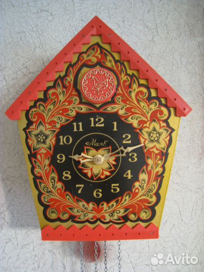 Часы настенный с кукушкой СССР (Хохлома)