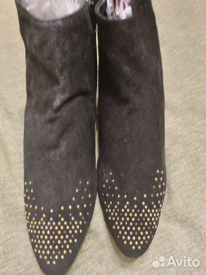 Ботильоны нат.замша. 39р, 26см б/у