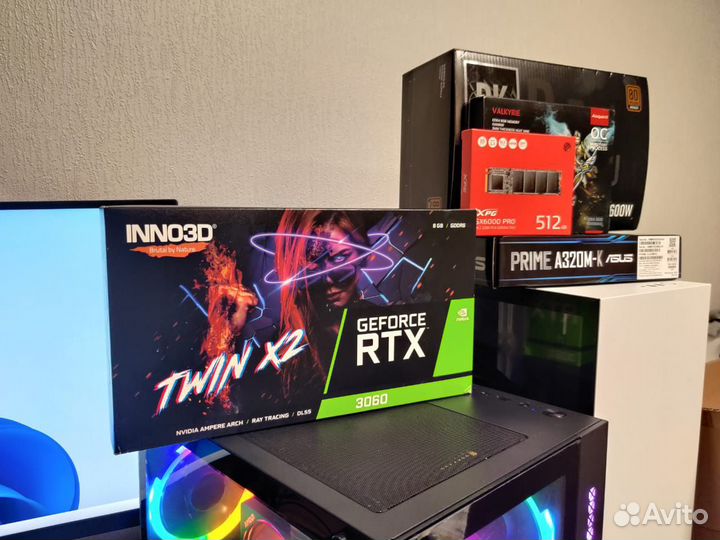 Новый игровой пк ryzen 2600/RTX3060/16gb